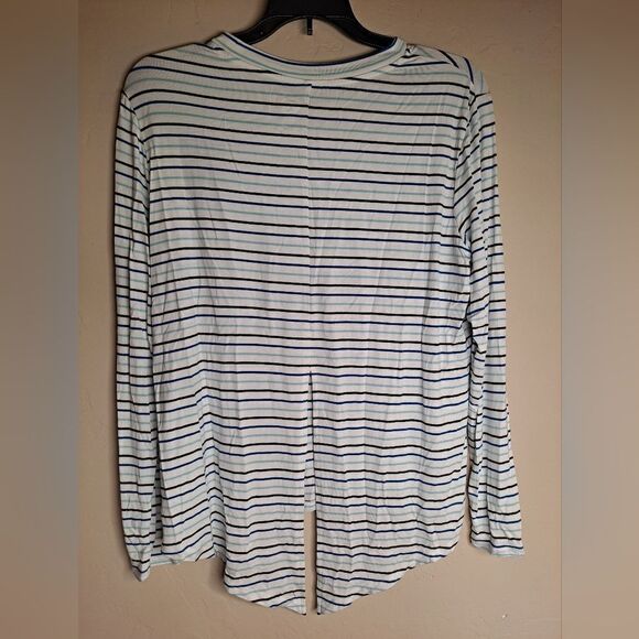 NWT ADDISON BAY Tie Back Long Sleeve Multi Stripe Blue Various sizes - Picture 3 of 10